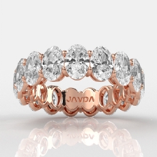 Oval Lab-Grown Diamond Shared Prong Women's Eternity Wedding Band 14k Rose Gold  (5.77Ct. tw.)