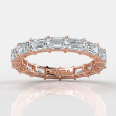 Emerald Prong Set Lab-Grown Diamond Women's Eternity Wedding Band 14k Rose Gold  (3.04Ct. tw.)