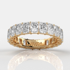 Prong Set Radiant Lab-Grown Diamond Women's Eternity Wedding Band 14k Gold Yellow (4.87Ct. tw.)