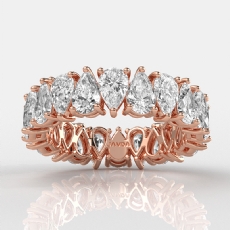 Pear Lab-Grown Diamond Prong Set Women's Eternity Wedding Band 14k Rose Gold  (3.78Ct. tw.)
