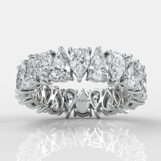 Pear Lab-Grown Diamond Prong Set Women's Eternity Wedding Band 14k Gold 3.78Ct