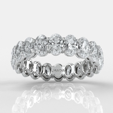 Shared Prong Oval Lab-Grown Diamond Women's Eternity Wedding Band 14k Gold 3.6Ct