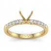 0.2Ct Round Diamond Pave Classic Engagement Ring Setting 18k Yellow Gold - javda.com 