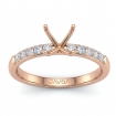 0.2Ct Round Diamond Pave Classic Engagement Ring Setting 14k Rose Gold - javda.com 