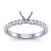 0.2Ct Round Diamond Pave Classic Engagement Ring Setting 14k White Gold - javda.com 