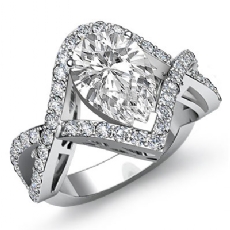 Cross Shank Pave Filigree diamond Ring Platinum 950