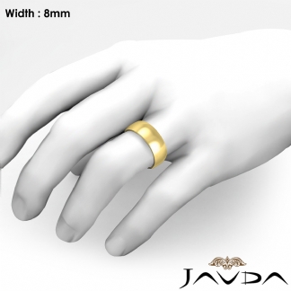 Dome Comfort Light Plain Ring Men Wedding Band 8mm 14k Gold Yellow 8.3g 6-6.75 Sz