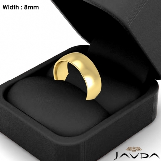 Dome Comfort Light Plain Ring Men Wedding Band 8mm 14k Gold Yellow 8.3g 6-6.75 Sz