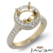 Round Diamond Engagement Ring Pave Semi Mount 14k Yellow Gold Wedding Band 1.9Ct - javda.com 