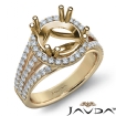 Halo U Cut Prong Diamond Engagement Ring Round Semi Mount 18k Yellow Gold 1Ct - javda.com 