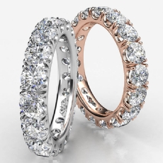 French U Cut Pave Round Diamond Eternity Women's Wedding Band 14k Rose Gold  (4.1Ct. tw.)