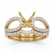 0.9Ct Diamond Engagement Ring Round Bridal Set 14k Yellow Gold Split Curve Shank - javda.com 