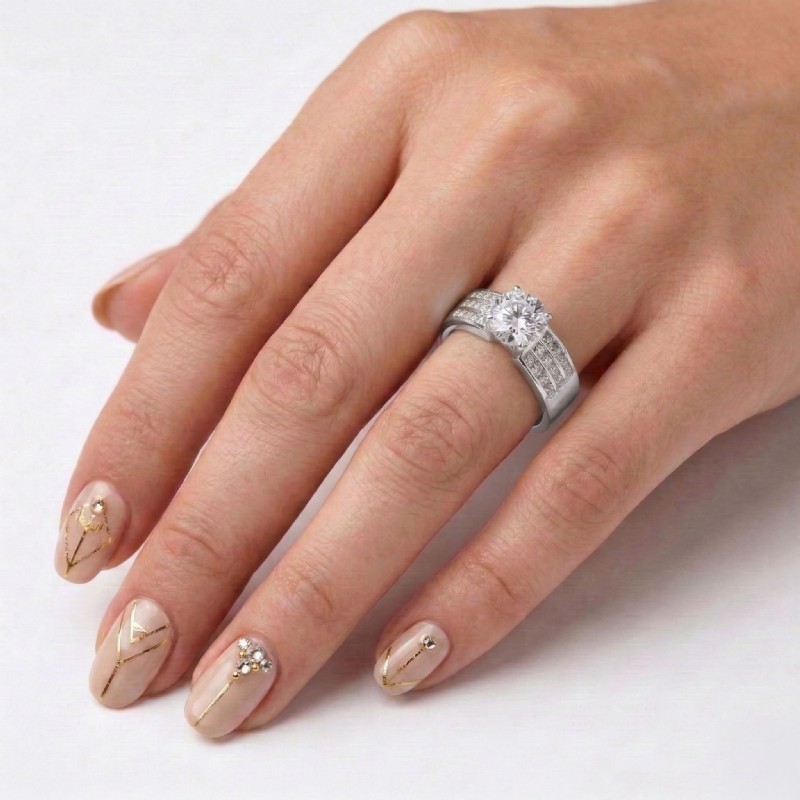  diamond Ring 14k Gold White