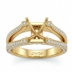 0.71Ct Round Diamond Women's Engagement Ring Setting 18k Yellow Gold Semi Mount - javda.com 