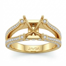 Round Diamond Women's Engagement Ring Setting 14k Gold Yellow Semi Mount (0.71Ct. tw.)