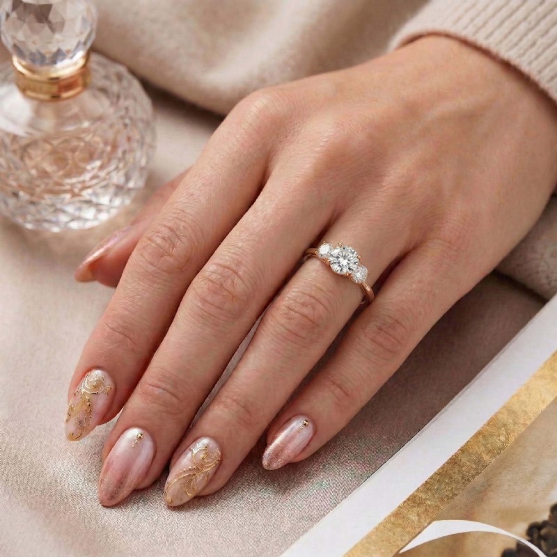  diamond Ring 14k Rose Gold