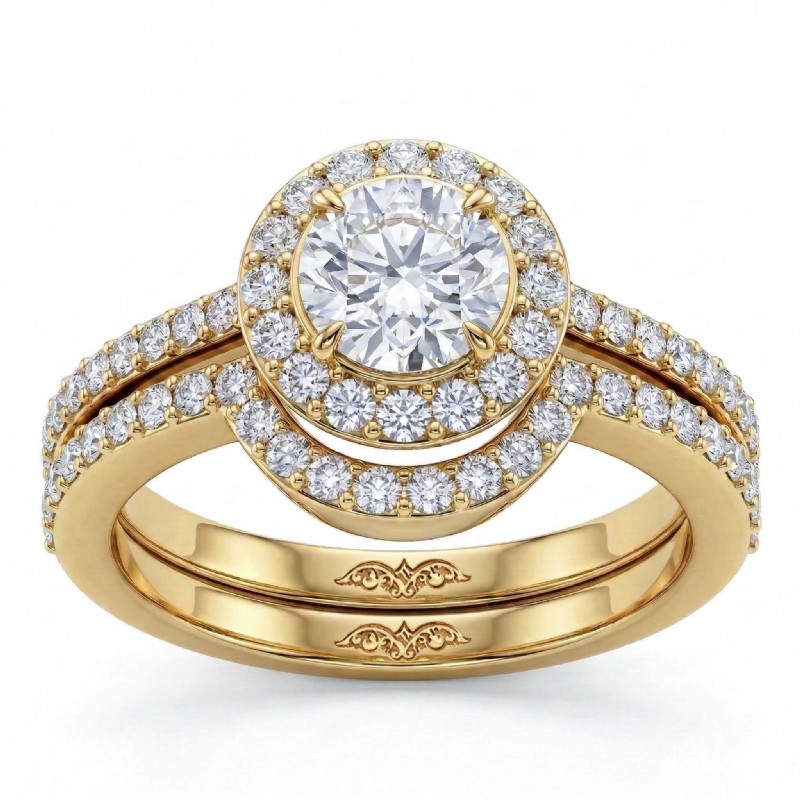  diamond Ring 18k Gold Yellow