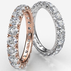 French U Pave Round Diamond Eternity Womens Wedding Band 14k Rose Gold  (2.25Ct. tw.)