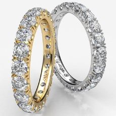French U Pave Round Diamond Eternity Womens Wedding Band 14k White Gold 2.25 Ct