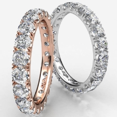 Round Diamond Eternity Women's Wedding Anniversary Band 14k Rose Gold  (2.95Ct. tw.)