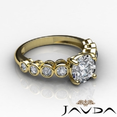Classic Sidestone Bezel Set diamond Ring 18k Gold Yellow