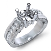 Bezel Channel Set Diamond Engagement Ring 14k White Gold Round Semi Mount 0.9Ct - javda.com 