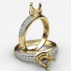 Three Row Round Diamond Semi Mount Engagement Ring in 14k Yellow Gold 0.3Ct - javda.com 