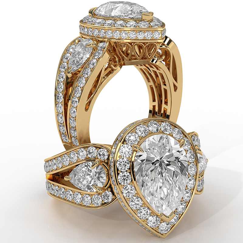  diamond Ring 14k Gold Yellow