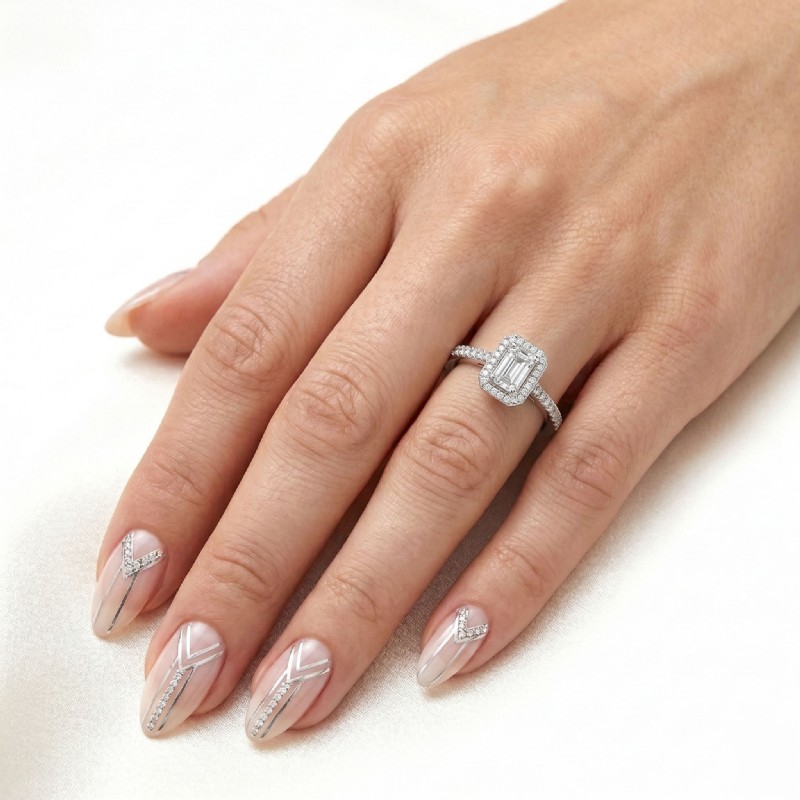  diamond Ring 14k Gold White