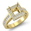 1Ct Diamond Engagement Ring 14k Yellow Gold Princess Cut Semi Mount Halo Setting - javda.com 