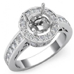 Halo Pave Setting Diamond Engagement Round Semi Mount Ring 14k White Gold 0.8Ct - javda.com 