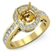 Halo Pave Setting Diamond Engagement Round Semi Mount Ring 18k Yellow Gold 0.8Ct - javda.com 