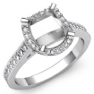 0.4Ct Diamond Engagement Ring Cushion Semi Mount Platinum 950 Halo Setting - javda.com 