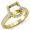 0.4Ct Diamond Engagement Ring Cushion Semi Mount 18k Yellow Gold Halo Setting - javda.com 
