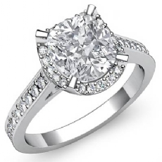 Accent Diamond Halo Pave diamond Ring 18k Gold White