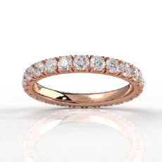 Women's Eternity Round Lab Grown Diamond Prong Set Wedding Band 14k Rose Gold  (1.35Ct. tw.)