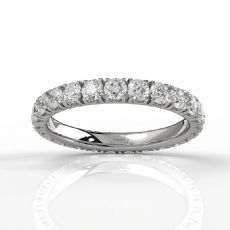 Women's Eternity Round Lab Grown Diamond Prong Set Wedding Band Platinum 950  (1.35Ct. tw.)