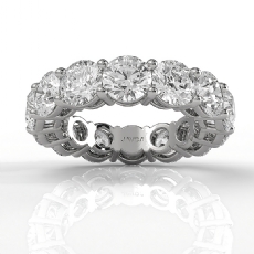 Women's Prong Set Round Lab Grown Diamond Wedding Band in 14k White Gold 7.10ctw