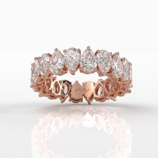 Pear Lab Grown Diamond Women's Shared Prong Wedding Band 14k Rose Gold  (3.8Ct. tw.)