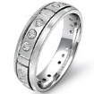 Round Bezel Diamond Dome Band Mens Eternity Wedding Ring 14k Gold White 0.23Ct