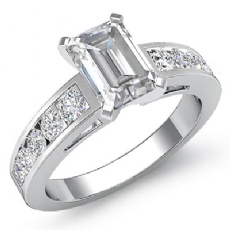 Channel Set Shank diamond Ring 14k Gold White