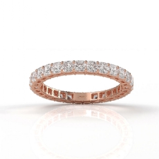 Cushion Lab Grown Diamond Shared Prong Women's Wedding Band 14k Rose Gold  (1.9Ct. tw.)