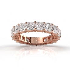 Shared Prong Cushion Lab Grown Diamond Eternity Wedding Band 14k Rose Gold  (6.5Ct. tw.)