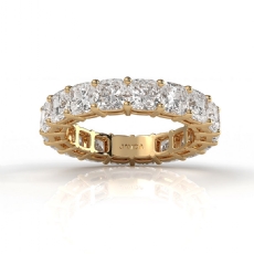 Shared Prong Cushion Lab Grown Diamond Eternity Wedding Band 14k Gold Yellow  (6.5Ct. tw.)
