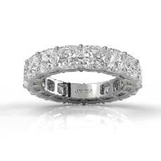 Shared Prong Eternity Cushion Lab Grown Diamond Wedding Band 14k W Gold 8.25Ctw