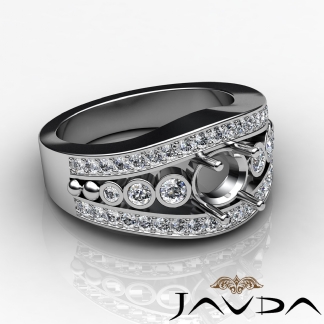 Diamond Engagement Round Cut Ring 18k Gold White Halo Setting Semi Mount 0.75Ct