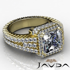 Vintage Prong Setting Halo diamond Ring 18k Gold Yellow