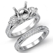 3Ct Diamond Engagement Pave Ring Round 3 Stone Bridal Setting Platinum 950 - javda.com 