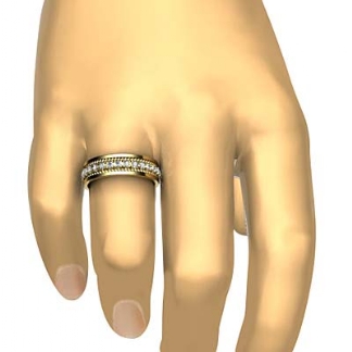 Round Diamond Men's Eternity Wedding Band 18k Gold Yellow Solid 8.5mm Ring 1Ct