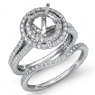 2.2Ct Diamond Halo Pave Setting Engagement Ring Round Bridal Set Platinum 950 - javda.com 